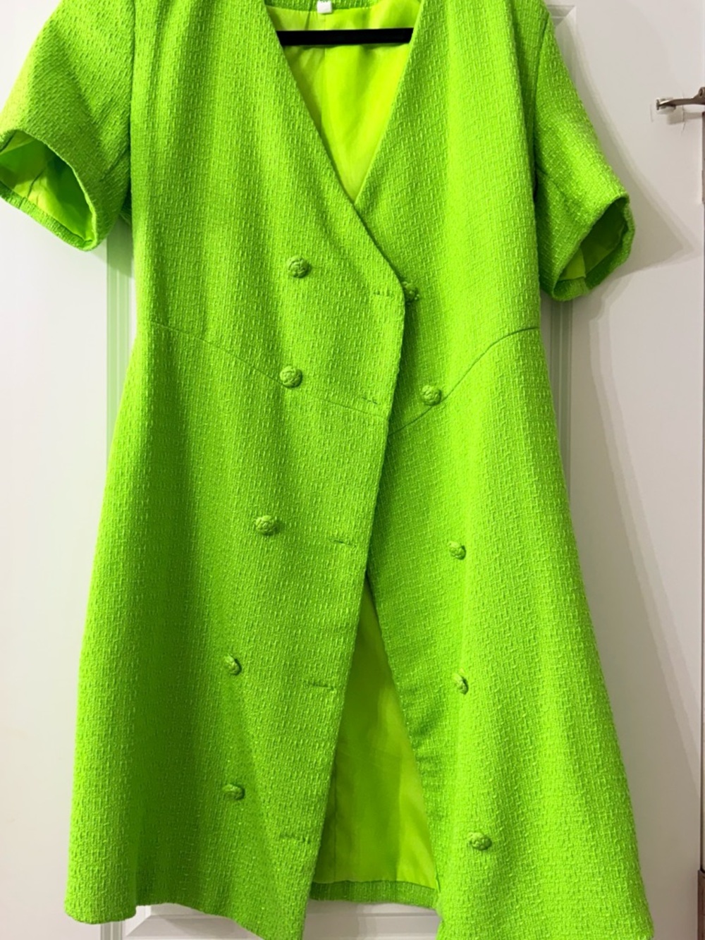 Lime Green Short Sleeve Mini Dress